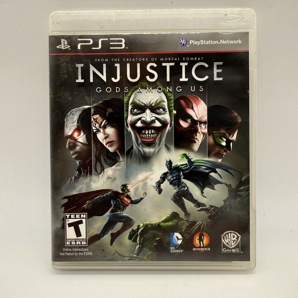 Injustice Gods Among Us Playstation 3 PS3 Game Case Manual Tested